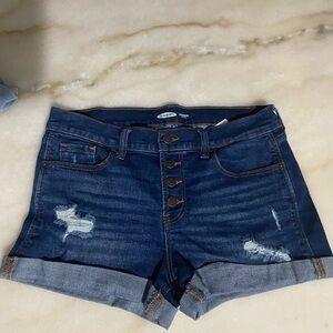 Old Navy Blue Jean Shorts Distressed Cuffed